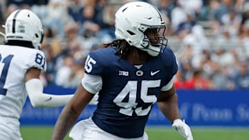 Penn State football defensive tackle Enai White at the Penn State Blue-White Spring Game