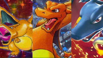 Artwork for Charizard from Base Set, Skyridge and Plasma Storm Pokemon TCG.