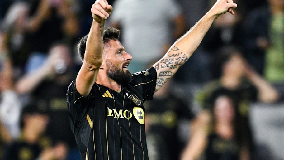 Olivier Giroud celebrating for LAFC.