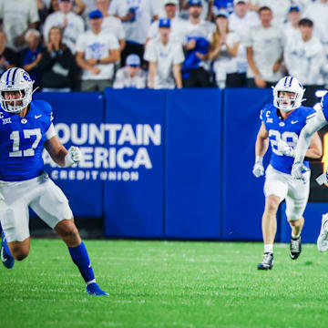 BYU safety Faletau Satuala against Stanford