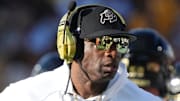 Oct 7, 2023; Tempe, Arizona, USA; Colorado Buffaloes head coach Deion Sanders walks the sidelines as his team takes on the ASU Sun Devils at Mountain America Stadium.