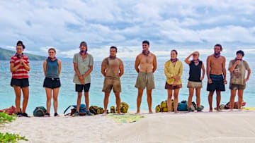 “Loyal to the Soil” – In a SURVIVOR first, castaways attempt a shocking negotiation for rice. Then, teams must have their head in the game during a tough reward challenge, on SURVIVOR, Wednesday, Nov. 20 (8:00-9:30 PM, ET/PT) on the CBS Television Network, and streaming on Paramount+ (live and on-demand for Paramount+ with SHOWTIME subscribers, or on-demand for Paramount+ Essential subscribers the day after the special airs)*. Jeff Probst serves as host and executive producer. Pictured (L-R):