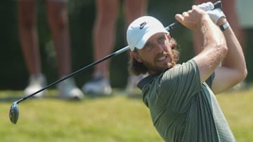Tommy Fleetwood tees off on the second hole during the third round of the FedEx St. Jude Championship at TPC Southwind