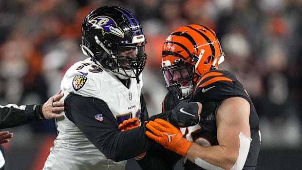 Baltimore Ravens offensive tackle Ronnie Stanley against the Cincinnati Bengals
