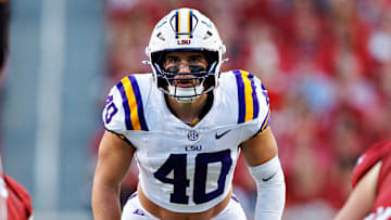 Oconee County native Whit Weeks ready on defense v Arkansas, in the 2025 season.