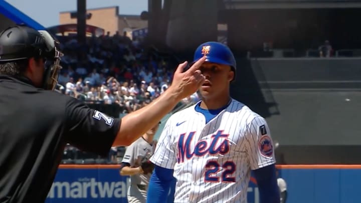 Juan Soto was shocked by a late strike call from umpire John Bacon.