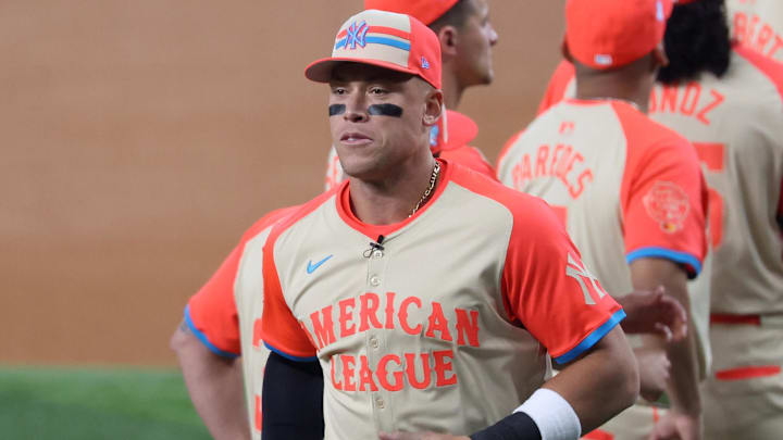 American League right fielder  Aaron Judge during the 2024 MLB All-Star Game