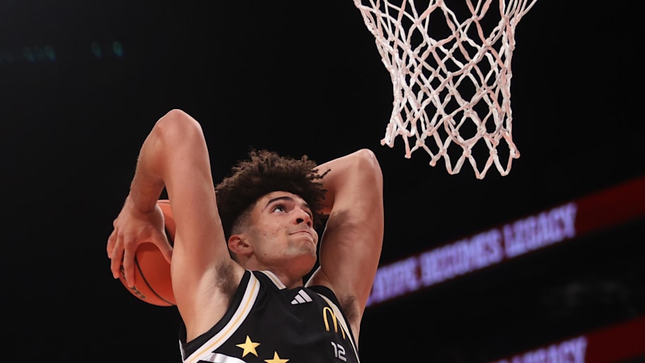 Cameron Boozer dunks the ball at the McDonald's All-American Game.