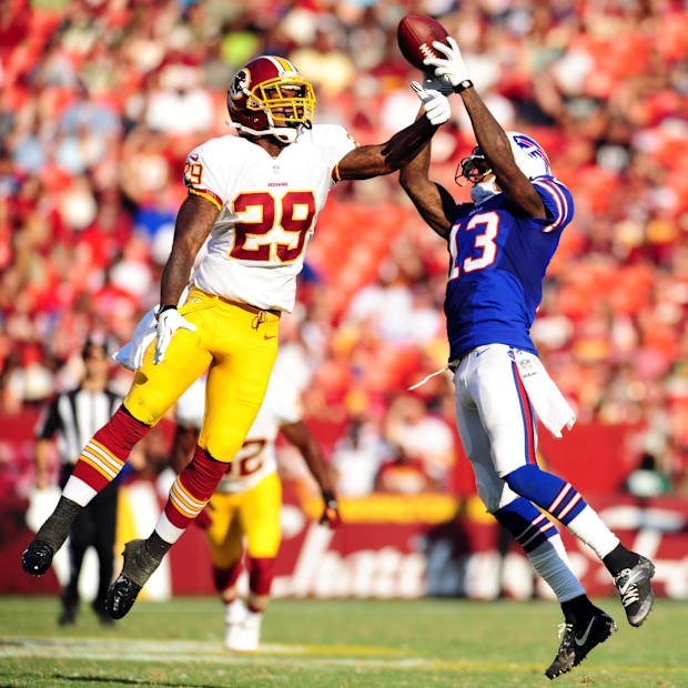 Former Buffalo Bills wide receiver Stevie Johnson goes up for a catch.