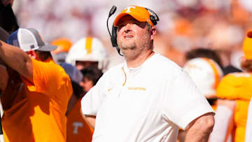 Tennessee coach Josh Heupel during a college football game between Tennessee and Mississippi State at Davis Wade Stadium in Starkville, Miss., on Sept. 27, 2025.