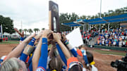 Florida celebrates their 5-2 win over Georgia during the third game of the NCAA super regionals softball game in Gainesville, FL on Sunday, May 25, 2025. The team heads to the College World Series in Oklahoma. [Alan Youngblood/Gainesville Sun]
