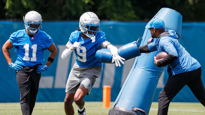 Detroit Lions wide receiver Jameson Williams (9).