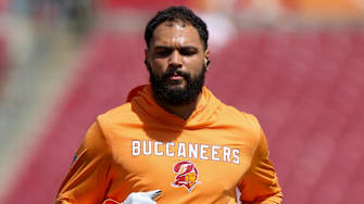 Sep 21, 2025; Tampa, Florida, USA; Tampa Bay Buccaneers wide receiver Mike Evans (13) warms up before a game against the New York Jets at Raymond James Stadium. Mandatory Credit: Nathan Ray Seebeck-Imagn Images