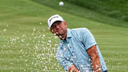 Lucas Glover hits from a bunker on the 11th hole during the final round of the Players Championship at TPC Sawgrass in Ponte Vedra Beach, Fl. Sunday March 16, 2025. Rory McIlroy and J.J. Spaun tied at 12 under par for the tournament and will face a three-hole aggregate playoff on Monday at 9 a.m. [Doug Engle/Florida Times-Union]
