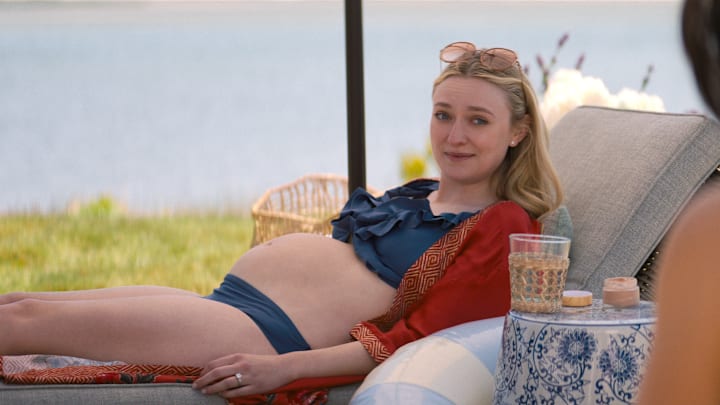 The Perfect Couple. Dakota Fanning as Abby Winbury in episode 103 of The Perfect Couple. Cr. Courtesy of Netflix © 2024