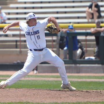 Fort Collins pitcher Van Worman delivers a pitch to the plate against Grandview in a Colorado 5A high school baseball state tournament game.