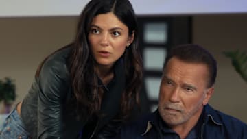 Fubar. (L to R) Monica Barbaro as Emma Brunner, Arnold Schwarzenegger as Luke Brunner in episode 205 of Fubar. Cr. Courtesy of Netflix © 2025