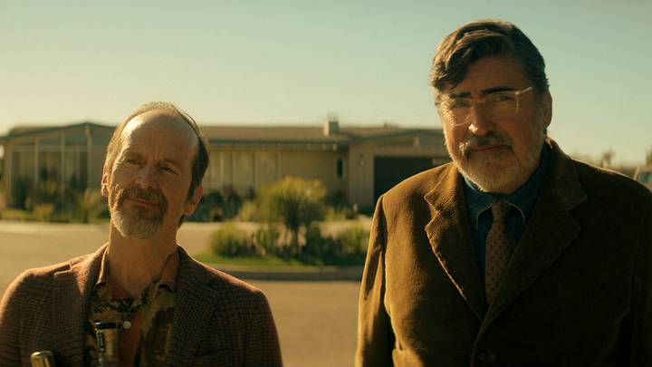 The Boroughs. (L to R) Denis O'Hare as Wally, Alfred Molina as Sam in The Boroughs. Cr. Courtesy of Netflix © 2026