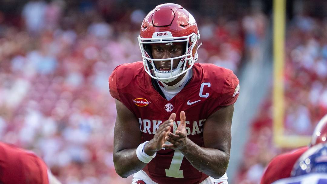 Arkansas Razorbacks quarterback KJ Jackson calls for the snap during second quarter against North Alabama. Arkansas Razorbacks quarterback KJ Jackson calls for the snap during second quarter against North Alabama.