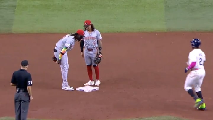 Red shortstop Elly De La Cruz made the funniest defensive play of the MLB season during a win over the Rays. 