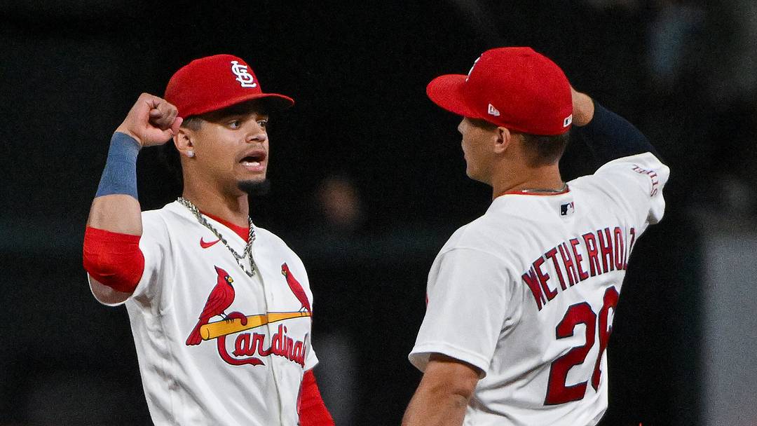St. Louis Cardinals shortstop Masyn Winn, second baseman JJ Wetherholt