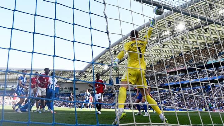 El zaguero danés del Manchester United, Patrick Dorgu (13), rubrica el primer tanto de su equipo frente al Brighton & Hove Albion El zaguero danés del Manchester United, Patrick Dorgu (13), rubrica el primer tanto de su equipo frente al Brighton & Hove Albion
