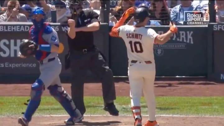 John Bacon calls strike three on an incredulous Casey Schmitt. John Bacon calls strike three on an incredulous Casey Schmitt.