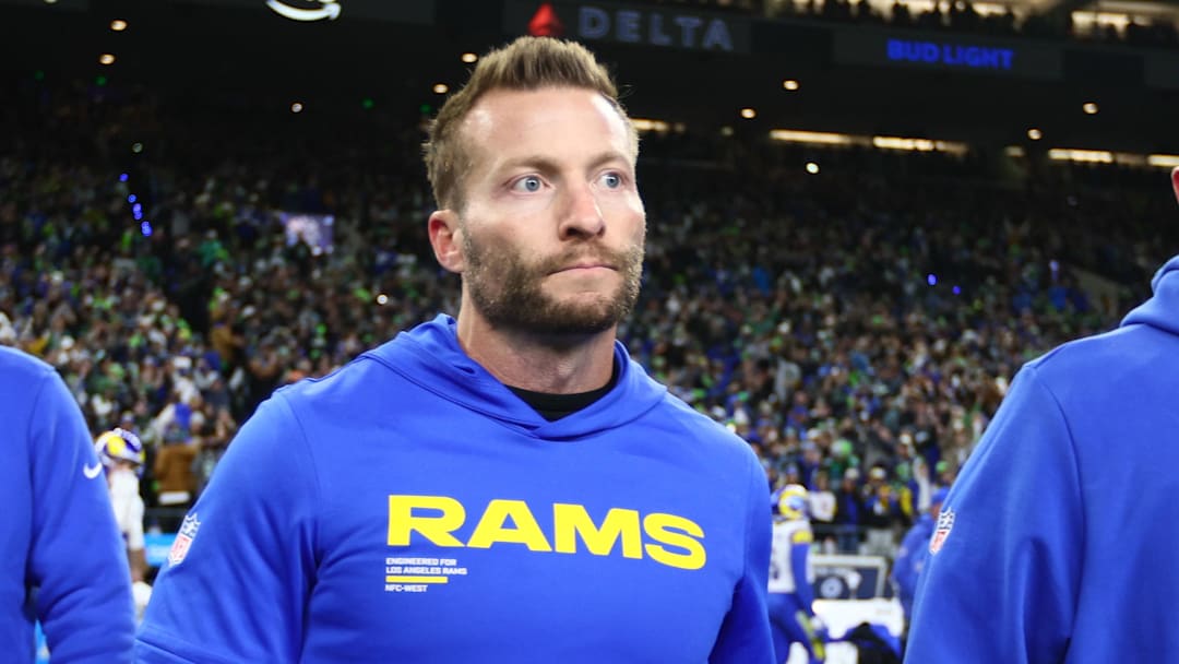 Jan 25, 2026; Seattle, WA, USA; Los Angeles Rams head coach Sean McVay walks on field after the 2026 NFC Championship Game against the Seattle Seahawks at Lumen Field. Mandatory Credit: Kevin Ng-Imagn Images
