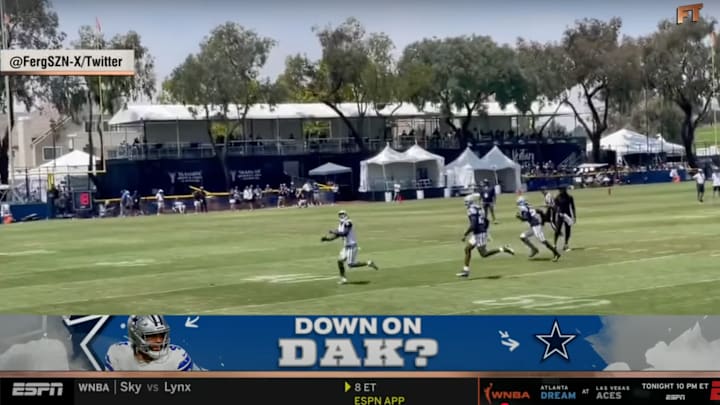 ‘First Take’ shows an old highlight of Brandin Cooks catching a pass from Dak Prescott. ‘First Take’ shows an old highlight of Brandin Cooks catching a pass from Dak Prescott.
