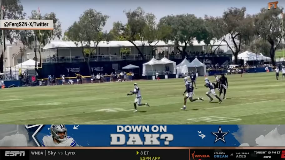 ‘First Take’ shows an old highlight of Brandin Cooks catching a pass from Dak Prescott. | ESPN / YouTub