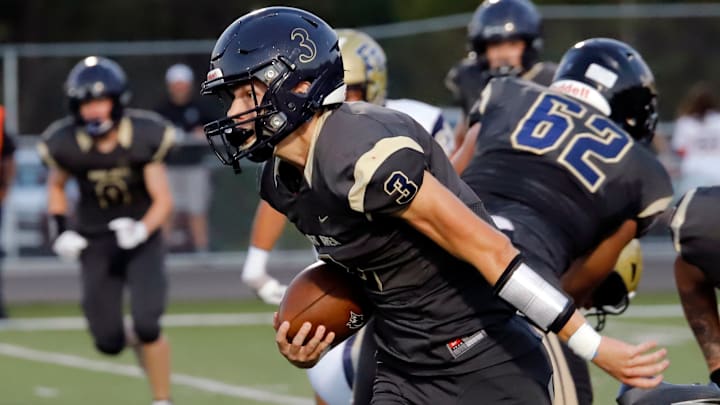 Kiski Area's Aven Shirley carried the ball for the Cavaliers during their 14-7 win over Franklin Regional Sept. 26 at Kiski. The win helped propel Kiski to a playoffs berth.