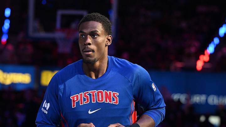 Mar 20, 2026; Detroit, Michigan, USA;  Detroit Pistons center Jalen Duren (0) takes the floor during player introductions before their game against the Golden State Warriors at Little Caesars Arena. Mandatory Credit: Lon Horwedel-Imagn Images