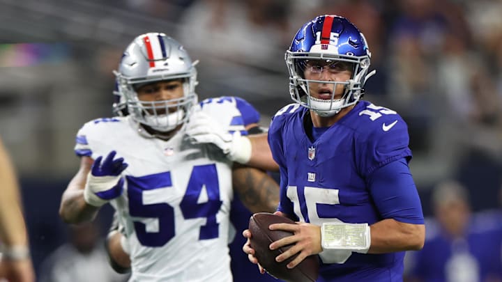 Tommy DeVito against the Dallas Cowboys during the 2023 season.