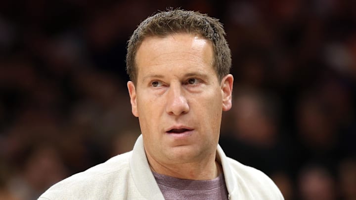 Nov 6, 2025; Phoenix, Arizona, USA; Phoenix Suns owner Mat Ishbia against the Los Angeles Clippers at the Mortgage Matchup Center. Mandatory Credit: Mark J. Rebilas-Imagn Images
