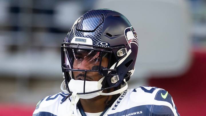 Seattle Seahawks running back Kenny McIntosh runs onto the field