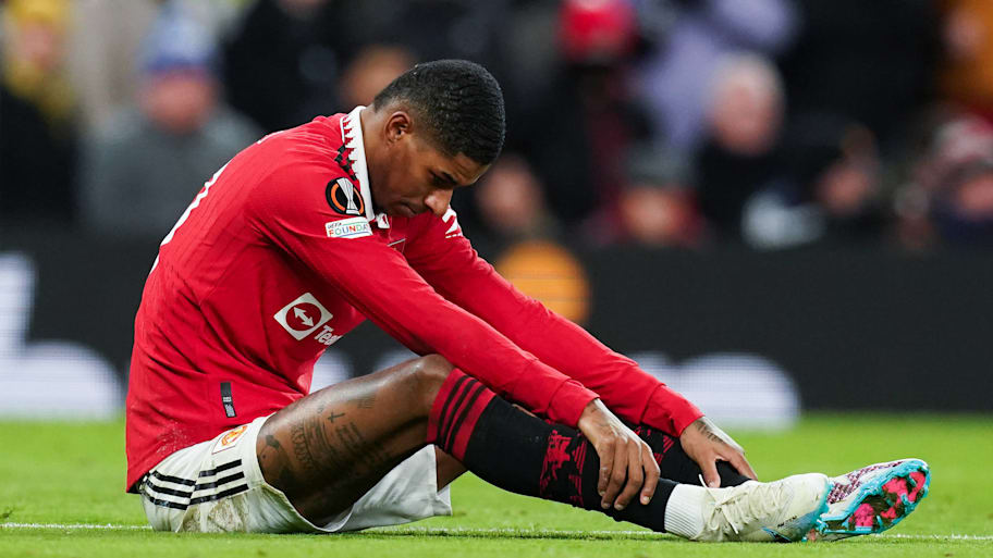 Marcus Rashford looking dejected.