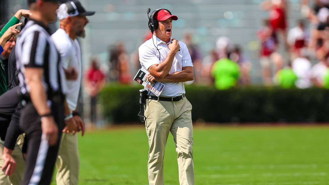Sep 5, 2026; Columbia, South Carolina, USA; South Carolina Gamecocks head coach Shane Beamer directs his team against the Kent State Golden Flashes in the third quarter at Williams-Brice Stadium. Mandatory Credit: Jeff Blake-Imagn Images Sep 5, 2026; Columbia, South Carolina, USA; South Carolina Gamecocks head coach Shane Beamer directs his team against the Kent State Golden Flashes in the third quarter at Williams-Brice Stadium. Mandatory Credit: Jeff Blake-Imagn Images