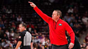 Mar 4, 2025; Columbia, South Carolina, USA; Georgia Bulldogs head coach Mike White directs his team against the South Carolina Gamecocks in the second half at Colonial Life Arena. Mandatory Credit: Jeff Blake-Imagn Images
