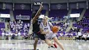 Hailey Van Lith drives to the basket in No. 9 TCU's win over FAU on Wednesday, December 4.