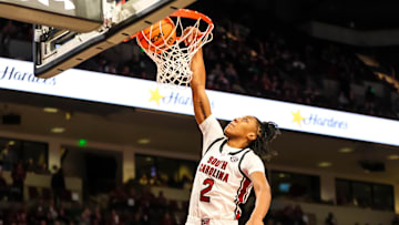 South Carolina basketball forward Ashlyn Watkins dunking against Kentucky