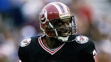 Dec 31, 1987; Jacksonville, FL, USA; South Carolina Gamecocks receiver Sterling Sharpe (2) during the Gator Bowl against the LSU Tigers at EverBank Field. LSU won 30-13. FILE PHOTO; Mandatory Credit: Imagn Images