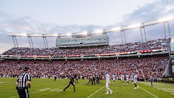 Oct 5, 2024; Columbia, South Carolina, USA;  South Carolina Gamecocks play the Mississippi Rebels in the second half at Williams-Brice Stadium. Mandatory Credit: Jeff Blake-Imagn Images