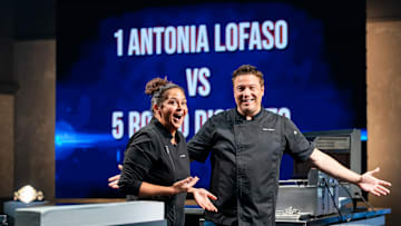 Antonia Lofaso and Rocco DiSpirito on Tournament of Champions