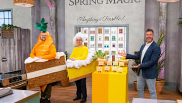 Jesse Palmer presents the Meringue vs Carrot Cake Challenge on Spring Baking Championship