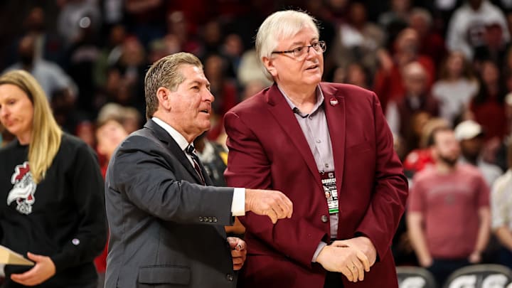 South Carolina Gamecocks Athletics Director Ray Tanner with USC President Michael Amiridis