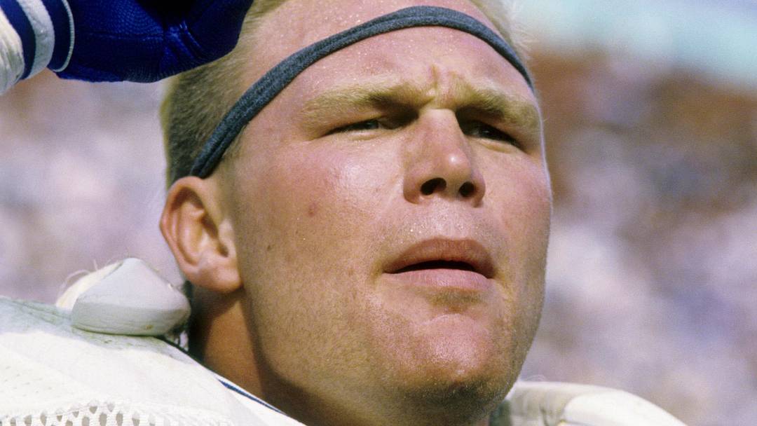 Oct 25, 1987; Los Angeles, CA, USA: FILE PHOTO; Seattle Seahawks linebacker Brian Bosworth (55) on the sideline at the Los Angeles Memorial Coliseum. Mandatory Credit: Long Photography-Imagn Images