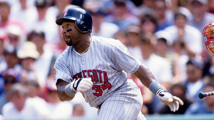 1995, Boston, MA, USA; FILE PHOTO; Minnesota Twins right fielder Kirby Puckett in action at the plate against the Boston Red Sox at Fenway Park during the 1995 season. Mandatory Credit: RVR Photos-USA TODAY Sports