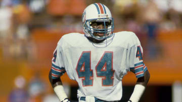 Miami Dolphins defensive back Paul Lankford during a game against the San Francisco 49ers at the Orange Bowl in 1986.
