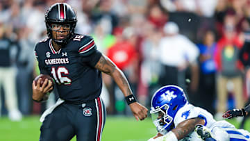 South Carolina football quarterback LaNorris Sellers against the Kentucky Wildcats in 2023