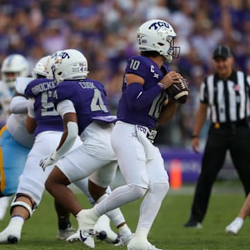 TCU quarterback Josh Hoover threw 20-of-25 for 267 yards in the win over Long Island University. 